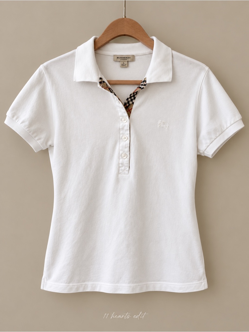 Burberry London | Classic White Polo Shirt | Women | Large, fits like Small